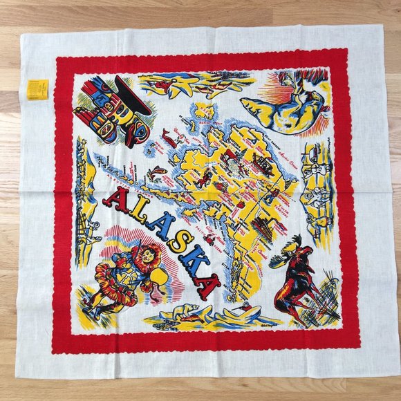 Vintage Alaska Tablecloth Cactus Cloth - Picture 1 of 6